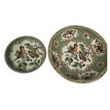 Two Tin Daher Decorated Ware metal serving bowls