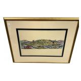 Walter Anderson Framed Alligator in the Marsh 27"