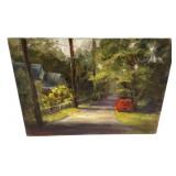 Lucy Mazzaferro 12" x 9" Red Truck in Bay St. Lo