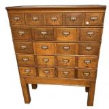 Apothecary Oak Filing Cabinet 56"h, 42"w, 17"d