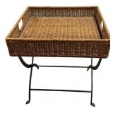 Metal Stand with Basket Top 21"h., 20"w