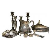 Group of Silver Plate Serving Pieces