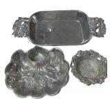 Three Metal Casserole, Serving Bowl, and Coaster