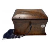 Victorian burr walnut and crossbanded tulipwood te