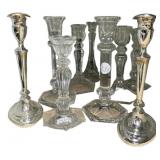 Glass and Silver Plate Candle Holders