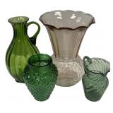 Depression Glass Flower Vases