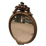 43"h Polyfoam Rustic Oval Wall Mirror