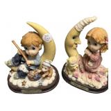 Two Montefiori Collection Resin Figurines