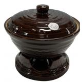 Marcrest Daisy Dot Brown Stoneware 8 1/2" Cassero