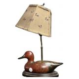 Wood Carved Duck Lamp 19"h