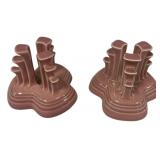 Vintage Fiesta ware Pyramid Candlestick Holders 3