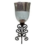 28"h Glass and Metal Candle Stand