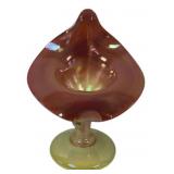 6 1/2" Gibson Art Glass Jack in the Pulpit Vase