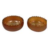 5" Dugan marigold carnival glass bowls Golden Gra