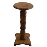 Quarter-sawn oak pedestal plant stand  36"h., 14"