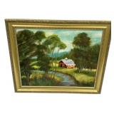 20"h., 24"w Juanita Henderson Folk Art Painting