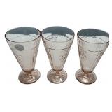 Pink Depression Mayfair Iced tea Footed Tumblers