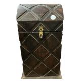 Wood Espresso Diamond Pattern Storage Box 17"h
