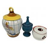 Italy Ceramic Jar, Blue Jar, and Vase