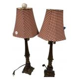 Pair Of Twist Candle Stick Lamps 27"h