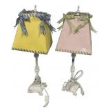 25"h Pair of  shabby chic table lamps