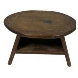 14"w Carved Pine Stool