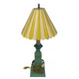 23"h Painted Metal Shade Column Stick Lamp