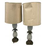 33"h Pair of Hollywood Regency-style pineapple ta
