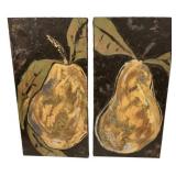 30"h., 15"w Canvas Paintings of Pears