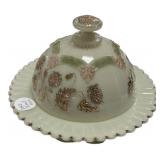 Northwood Custard Glass Chrysanthemum Sprig Gilded