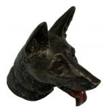 4"h Dog Head Metal Finial