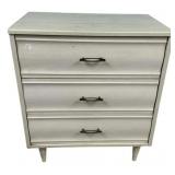 Mid Century White Nightstand 30"h., 25"w, 16"d