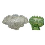 Jefferson Glass Green Opalescent Shell and Dots, 1