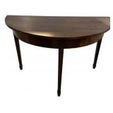 Antique George III mahogany demilune console table