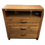 Rustic industrial style 3-drawer media chest 43"h