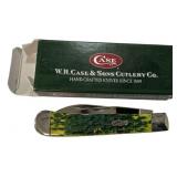 Case 6254W SS Green Apple Trapper Folding Knife