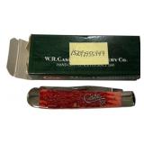 Case 6254 SS Dark Red Trapper Folding Knife