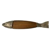 35" Vintage Mid-Century French wooden fish servin
