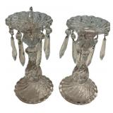 10" Swirl Glass Candle Holders