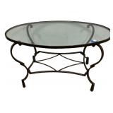 Oval glass Coffee Table 20"h., 36"w