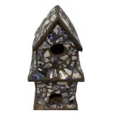 12" Blue and White Mosaic Bird House