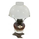 Hand Painted Glass Globe Lamp 19"h