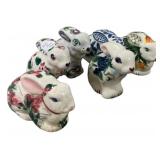 Gail Pittman Ceramic Rabbits 4"h