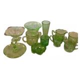 Depression Glass Compotes, Vases, and Cups