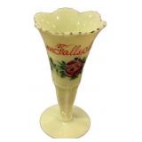 6" Custard glass souvenir vase