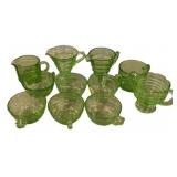 Depression Glass Creamers and Cups