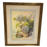 Signed Gladys Garrett 38"h, 31"w, Watercolor Sti