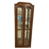 Late 20th Century Oak Display Cabinet 82"h., 31"
