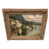 Signed Cassal Painting Mediterranean seaside on Ca