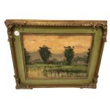 Signed Cipriani Landscape Painting Framed 17"h.,